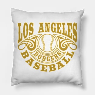 Vintage Retro Los Angeles Dodgers Baseball Pillow