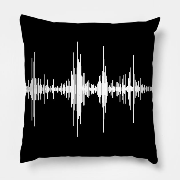 sound wave graphic audiology ear doctor Pillow by Collagedream