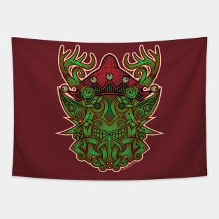 Yule Elf Viking Godmask Tapestry