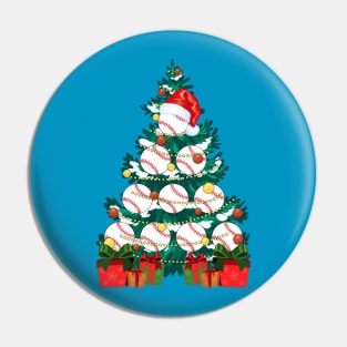 Baseball Lover Xmas Tree Lights Santa Baseball Christmas Pin