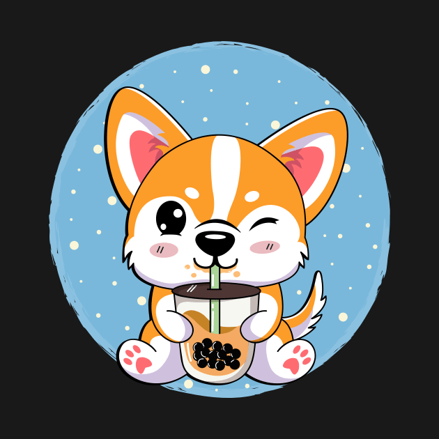 Corgi Boba Tea Bubble by AlexDesigner89