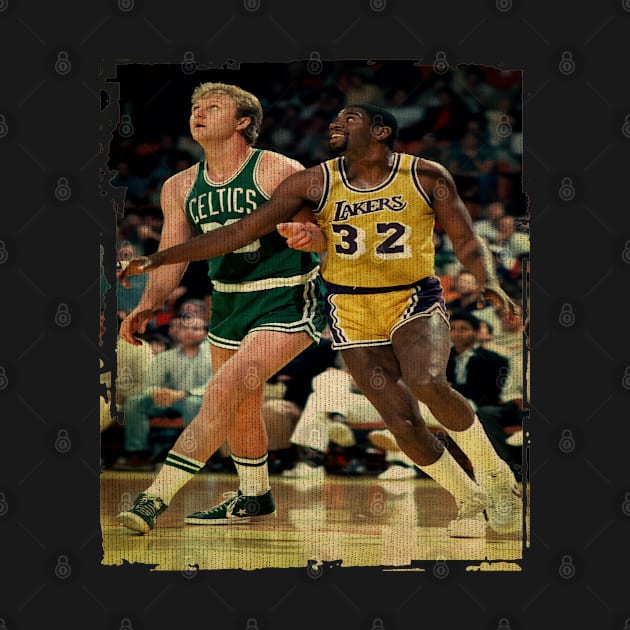 Larry Bird And Magic Johnson Vintage by CAH BLUSUKAN