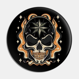 Mystical Skull Head Tattoo Pin