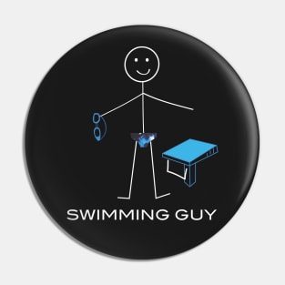 Funny Mens Swimming Guy Pin