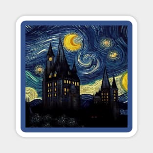 Starry Night Wizarding School Van Gogh Magnet