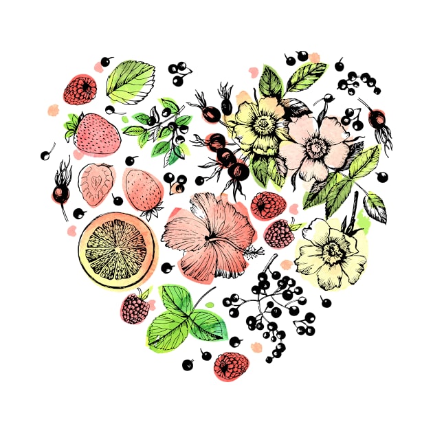 Graphic Plants Fruit Tea by AnnaY 