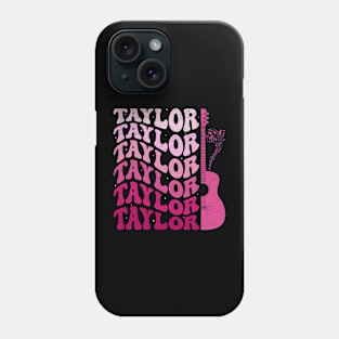 Taylor First Name I Love Taylor Girl Groovy Retro Tie Dye Phone Case