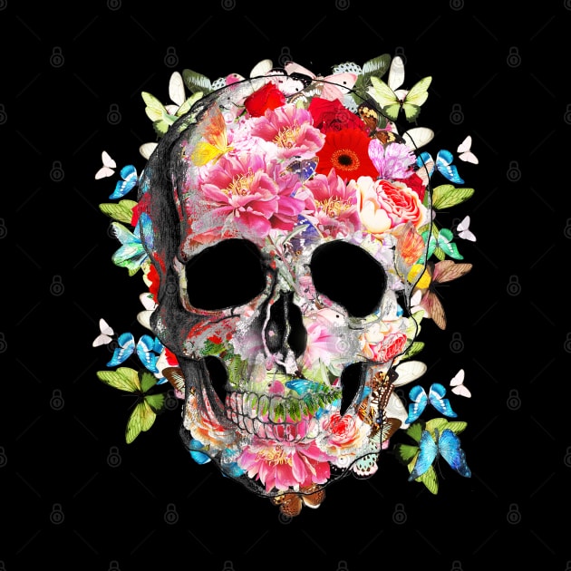 skull design,flowers,skeleton,floral by Collagedream