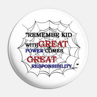 WITH GREAT POWER - spider man quotes Pin