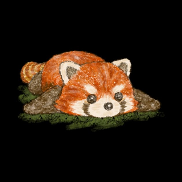 Red panda in prone position by sanogawa