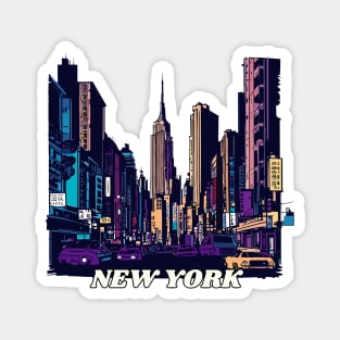 New york city street cityscape Magnet