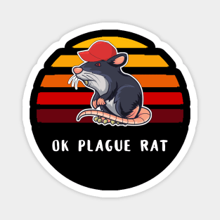 OK Plague Rat Red Hat Rat Gradient Magnet