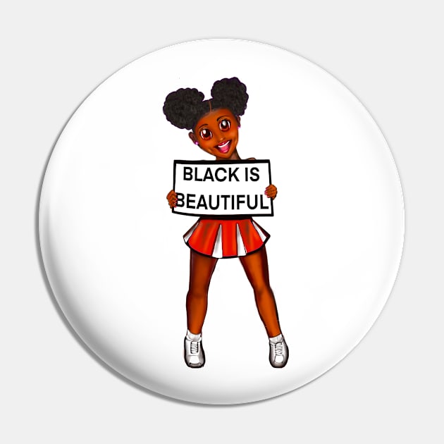 Black is beautiful black girl cheerleader with Afro hair in puffs, dimples, brown eyes and dark brown skin side profile. Hair love ! Pin by Artonmytee