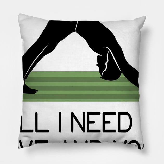 All I need is love and yoga Pillow by leohat89-05