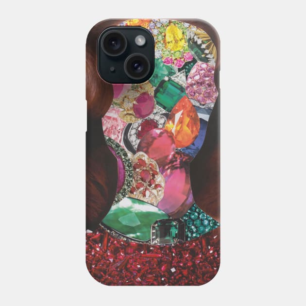 Gems Girl Silhouette Phone Case by Luca Mainini