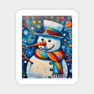 Pop Art Snowman Magnet