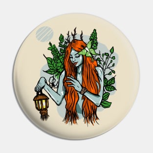 Forest Witch, Alchemist Pagan Moon Pin