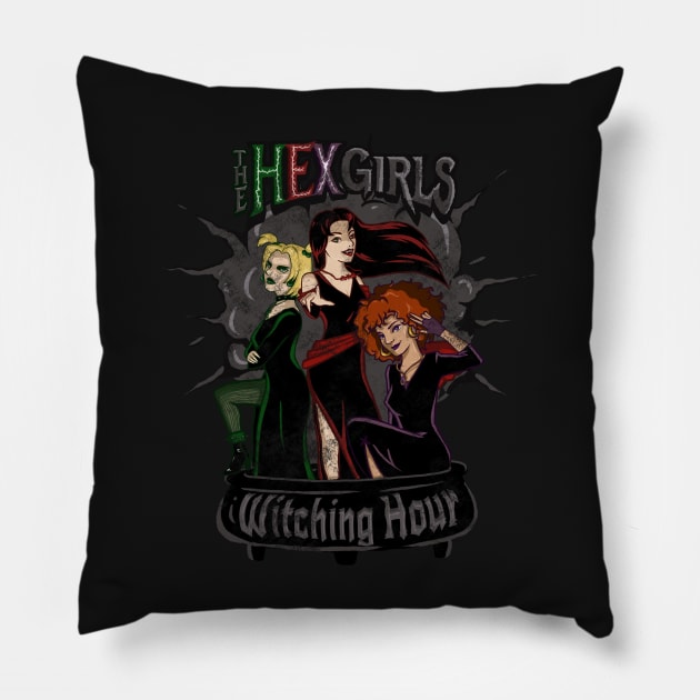 Hex Girls Band (Distressed) Pillow by ConfusionCafé