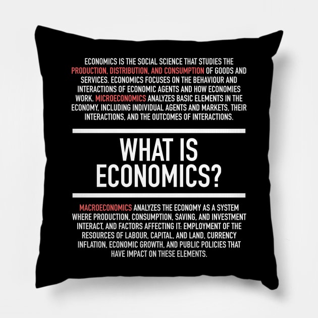 Economics Defined - Economist Pillow by Hidden Verb