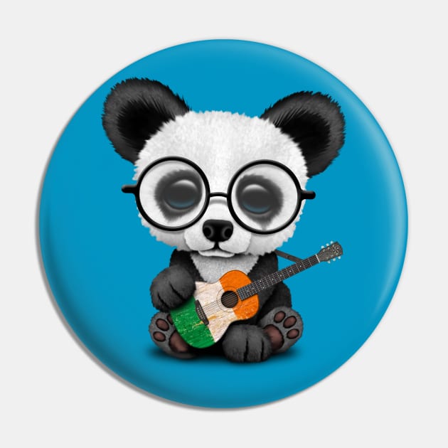 Baby Panda Playing Irish Flag Guitar Pin by jeffbartels