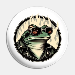 cool biker frog Pin