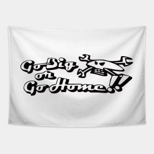 Guy Martin Go Big or Go Home Motorbike Logo Design Tapestry