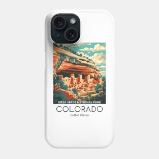 A Vintage Travel Illustration of Mesa Verde National Park - Colorado - US Phone Case