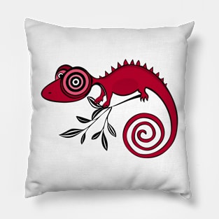 Chameleon Psychedelic Rosso Pillow