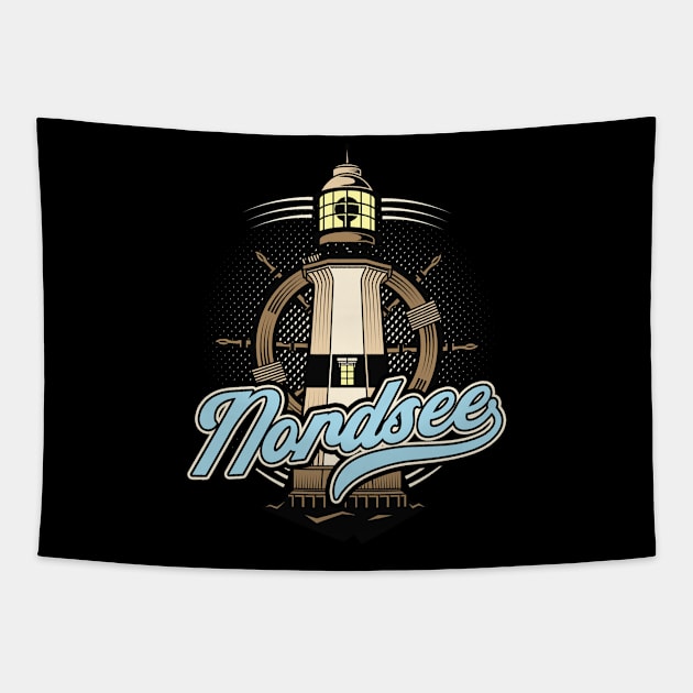 Nordsee Leuchtturm Küste Norddeutschland Ostfriese Tapestry by Foxxy Merch