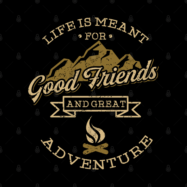 Camping Gift Product Camp Friends And Adventure Print by Linco