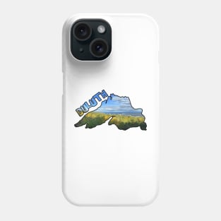 Lake Superior Outline (Duluth's Aerial Lift Bridge) Phone Case