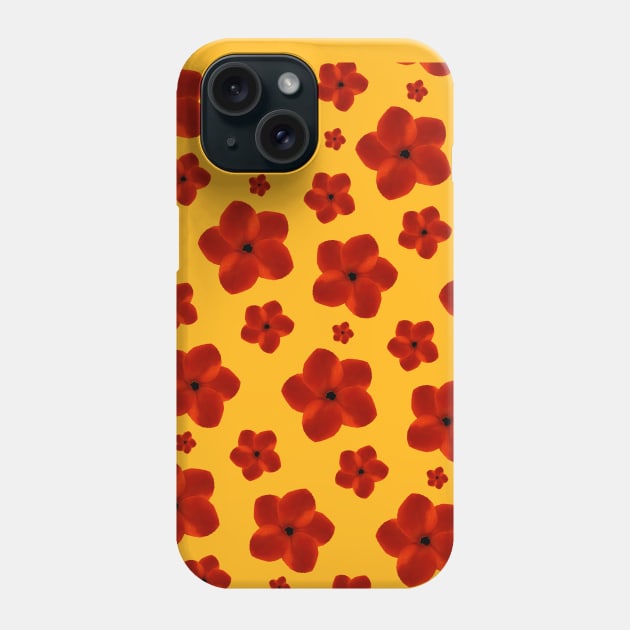 Boho Red Flower Pattern Phone Case by TintedRed