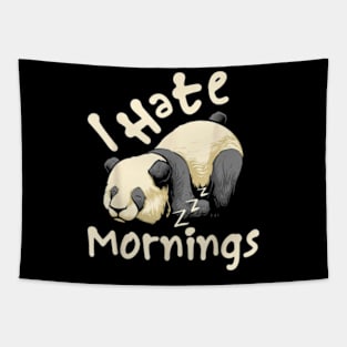 I Hate Mornings Cute Kawaii Sleepy Panda Bear Tapestry