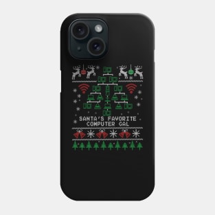 Santa's Favorite Computer Gal Girl Christmas Phone Case