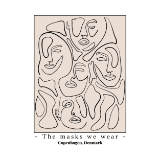 "The masks we wear" minimalistic line art T-Shirt