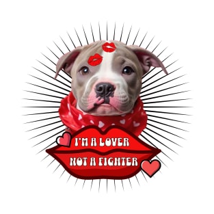 Pit bull puppy - I'm a lover not a fighter T-Shirt