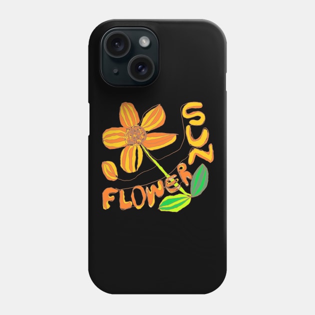 sunflower, flowers, one line drawing Phone Case by zzzozzo