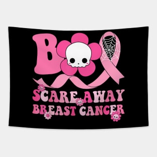 Groovy Boo Halloween Scare Away Breast Cancer Awareness Tapestry