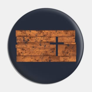 The Cross - Inspired Wooden Design, Washed and Worn Pin