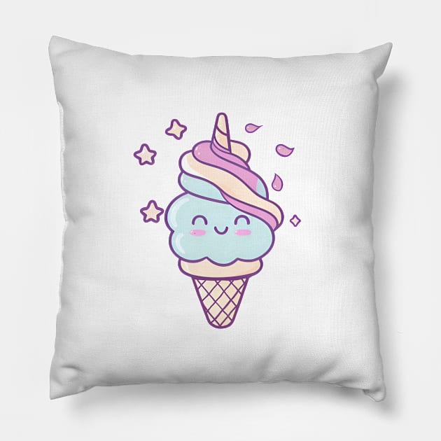 Ice Cream Coney Pillow by Merlyn Morris