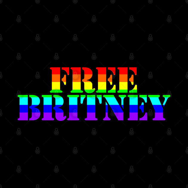 Free Britney Typography Bright Rainbow Text by ellenhenryart