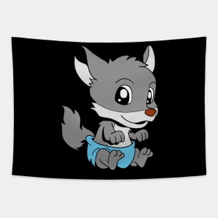 Kawaii Baby Wolf Tapestry