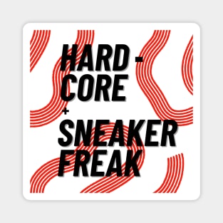 Hard-core Sneaker Freak on White Background Magnet