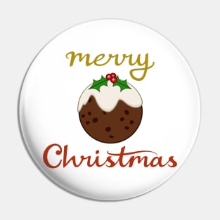 Merry Christmas+Pudding Illustration Pin