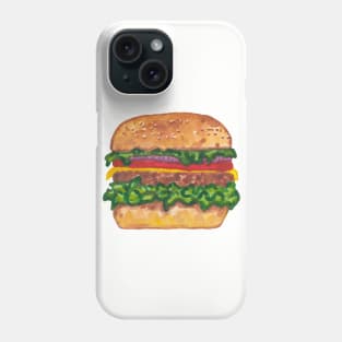 Watercolor tasty burger Phone Case