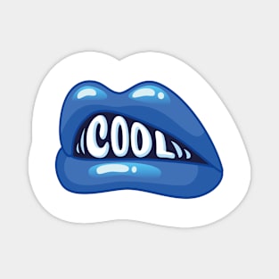 COOL BLUE KAWAII DESIGN ANIME MOUTH SEXY KAOMOJI LIPS EMOTICON CARTOON Magnet