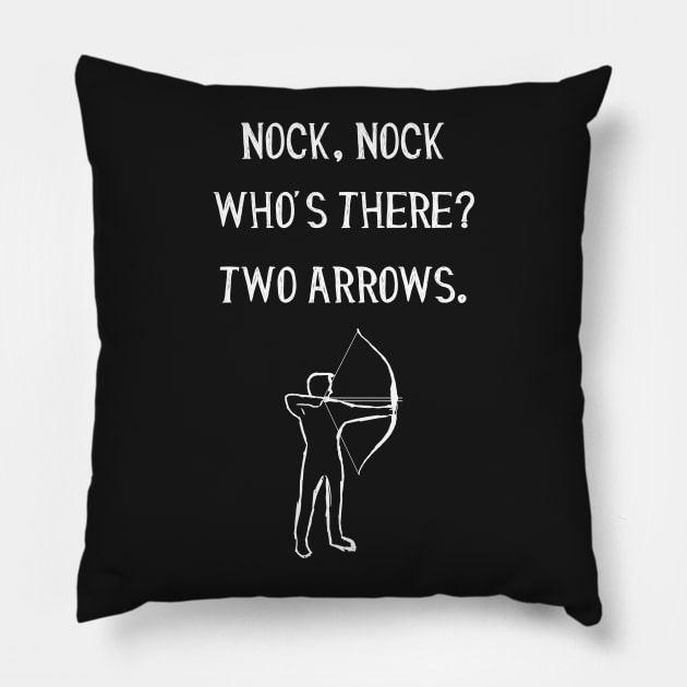 Nock, Nock. Who's there? Two arrows. Pillow by Corncheese