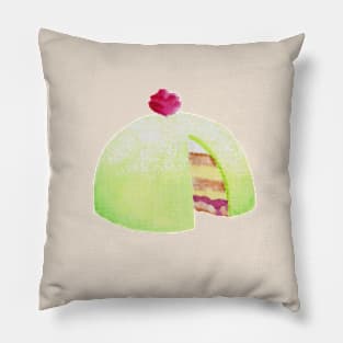 Swedish Princess Cake watercolor design Pillow