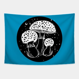 Amanitas night forest Tapestry