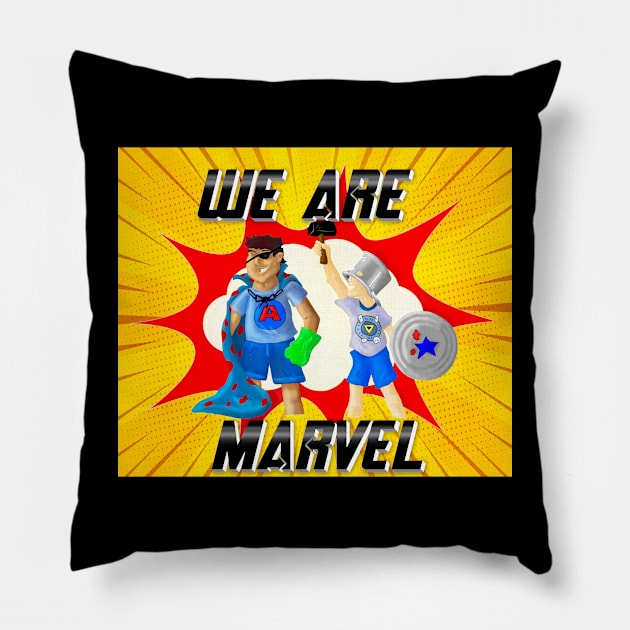 We Are Marvel Pod Full Logo Pillow by We Are Marvel Pod